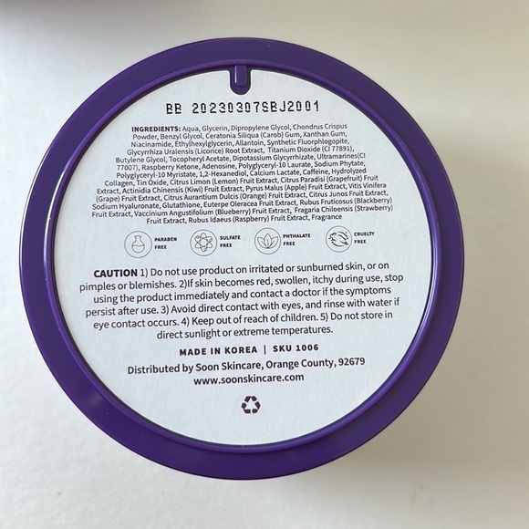 “EXPIRED” SOON SKIN CARE HYDRATING BLUEBERRY HYDROGEL EYE PATCHES JAR OF 30 - Picture 8 of 8